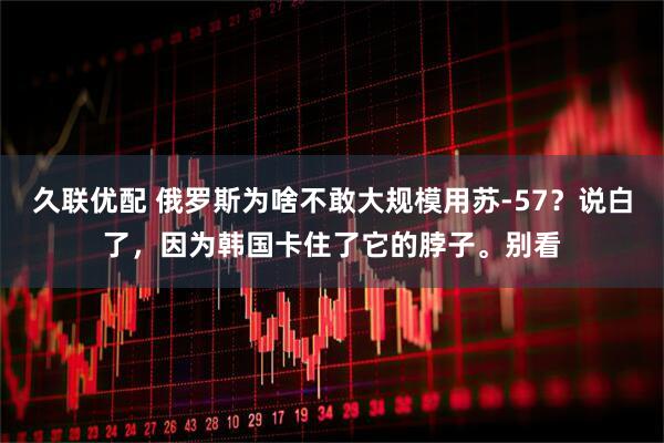 久联优配 俄罗斯为啥不敢大规模用苏-57？说白了，因为韩国卡住了它的脖子。别看