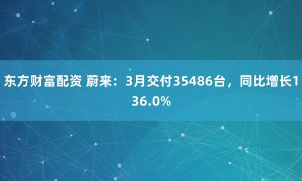 东方财富配资 蔚来：3月交付35486台，同比增长136.0%